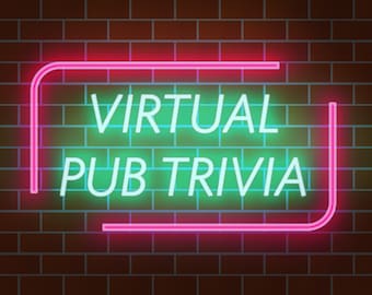 Virtual Pub Trivia, Pub Quiz, Virtual Party Games, Work Party Games, Family Games Night, Trivia Game, Zoom Party, Online Games