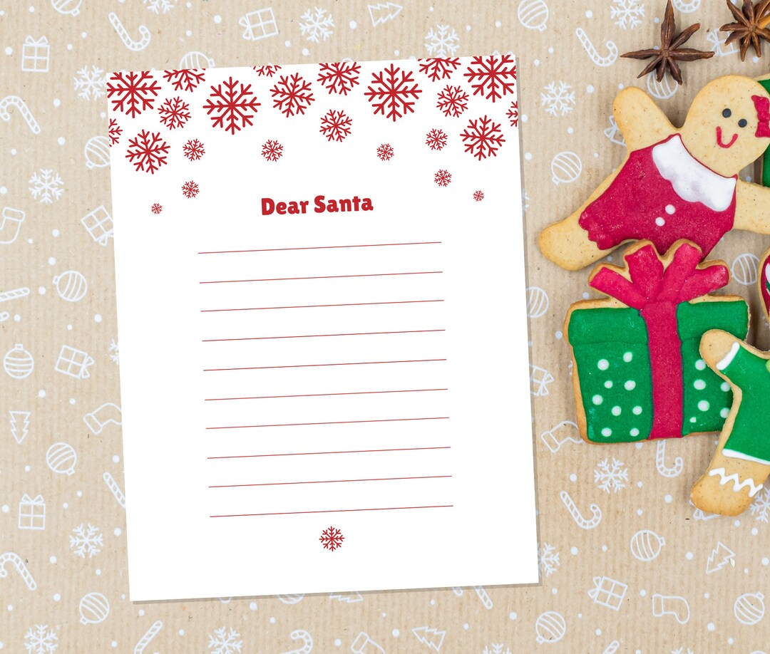 Dear Santa Christmas List Printable Etsy