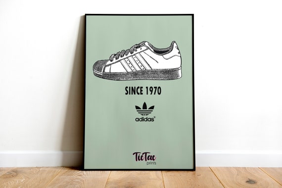 Más grande Desagradable Conveniente Cartel de Adidas Superstar A4 con marco - Etsy España