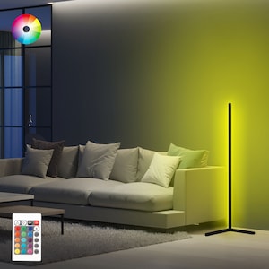LUMOS RGB LED Floor Lamp Decorative Minimalist Corner Lamp Handmade Gamer Lighting 256 Colors 4 Animation Modes
