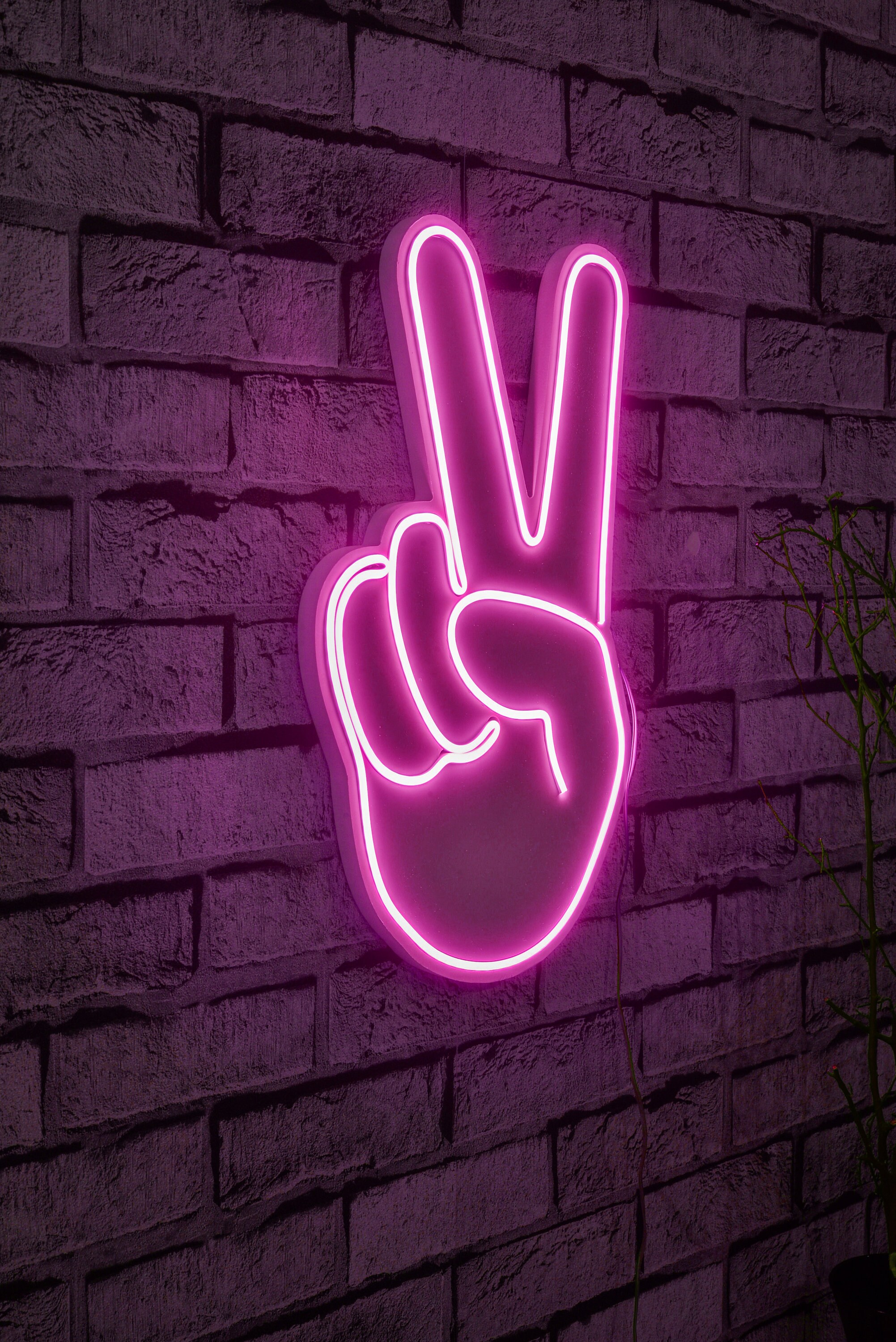 Victory Sign Neon Custom Neon V Neon Handmade Neon Neon Wall Signs Neon ...