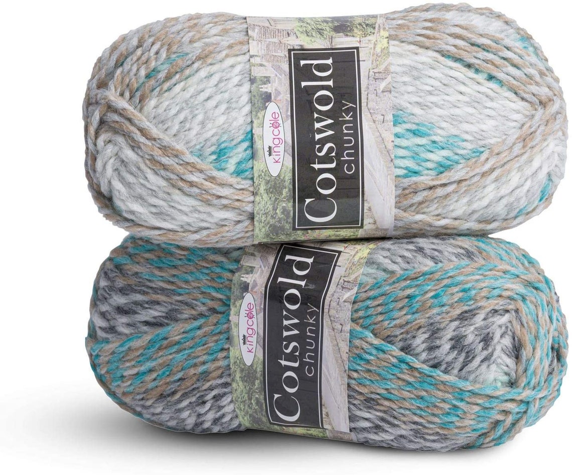 Cotswold Chunky Wool and Acrylic Yarn Self Striping 2 X 100g Etsy New Zealand