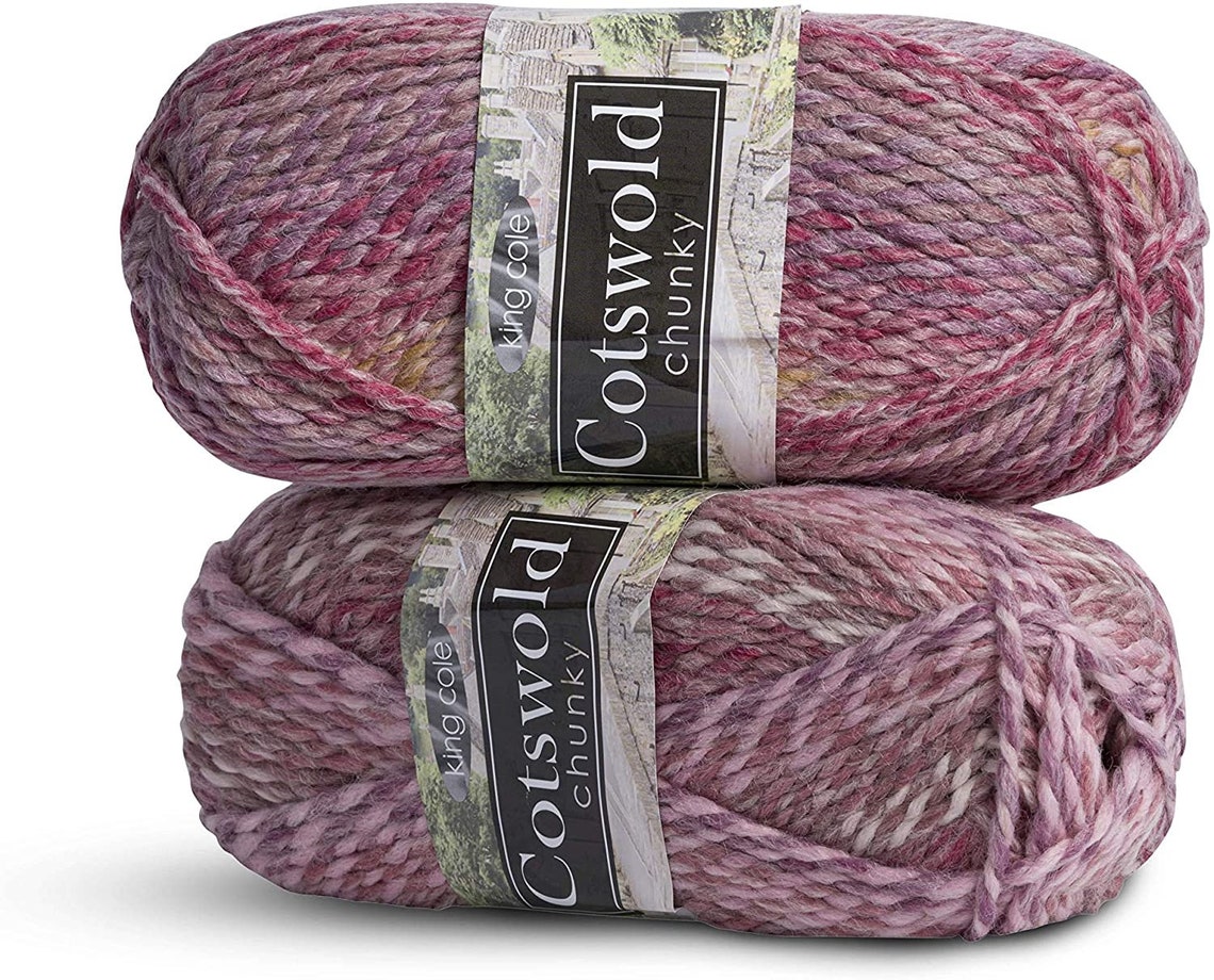 Cotswold Chunky Wool and Acrylic Yarn Self Striping 2 X 100g Etsy New Zealand