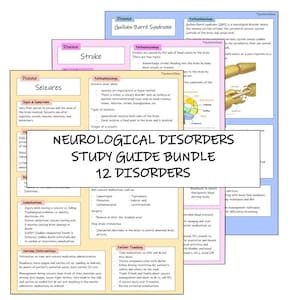 Neurological Disorders Study Guide Bundle | 12 Disorders