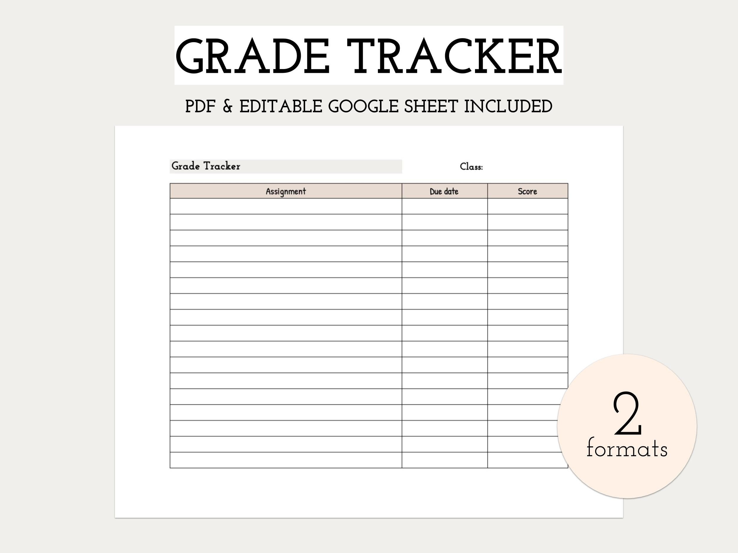 Printable teacher s gradebook student grade tracker art