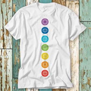 7 Chakra Spiritual Meditation Yoga Psychedelic Consicious Namaste T Shirt Top Design Unisex Ladies Mens Tee Retro Fashion Vintage Shirt S858