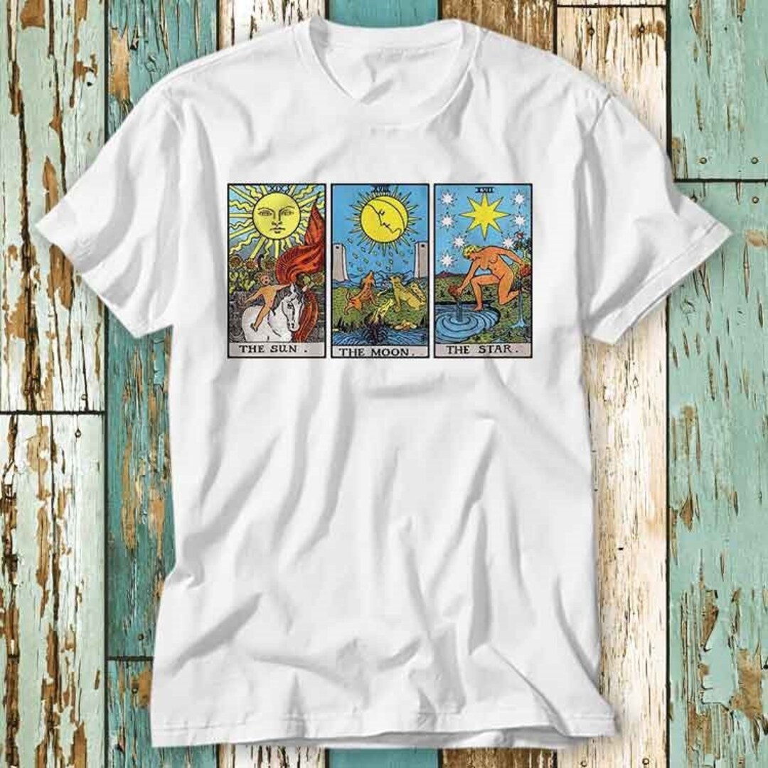 Tarot Cards Magic the Sun Moon Star T Shirt Top Design Unisex