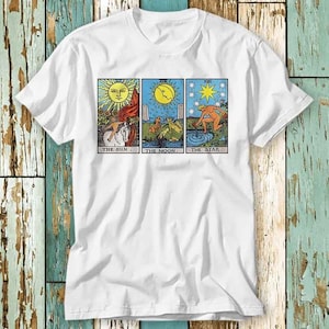 Tarot Cartas Magic The Sun Moon Star T Shirt Top Design Unisex Ladies Mens Tee Retro Fashion Vintage Shirt S774
