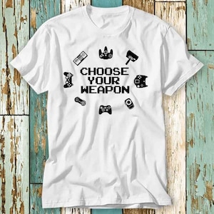 Scegli il tuo controller Arma Divertente gioco online Shirt PS Console Box Switch T Shirt Top Unisex Ladies Mens Tee Retro Vintage S824