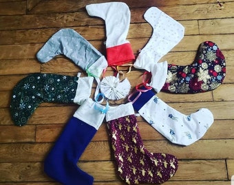 Chaussettes de Noël, faites main, doublées