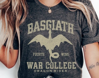 Fourth Wing Shirt OFFICIALLY LICENSED, Basgiath War College Shirt, Fourth Wing Dragon Rider, Fantasy reader, Bookish Merch, Rebecca Yarros