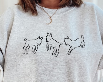 Goats Sweatshirt, Goat Mom Sweater, Goat Mom, Cute Goats Sweatshirt, Baby Goat Crewneck, Farm Animal Shirt, Farmer Girl, Farm