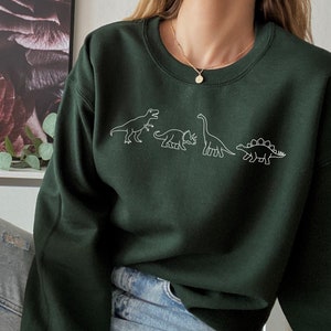 Dinosaur Sweatshirt, Gift for Geologist, Dinosaur Sweatshirt, Dinosaur Family, Dino, T-rex, Longneck Dino, Stegosaurus, Cute Dinosaur