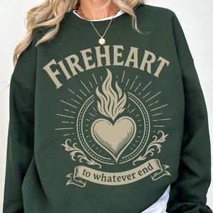 Throne of Glass Fireheart Sweatshirt (Officially Licensed), Throne Of Glass Merch,  Terrasen Sweatshirt, SJM Book Merch, Aelin Galathynius