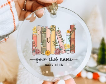 Custom book club ornament, book ornament christmas, bookish ornament, book lover ornament, Bookish gift, book club ornament, book club gift