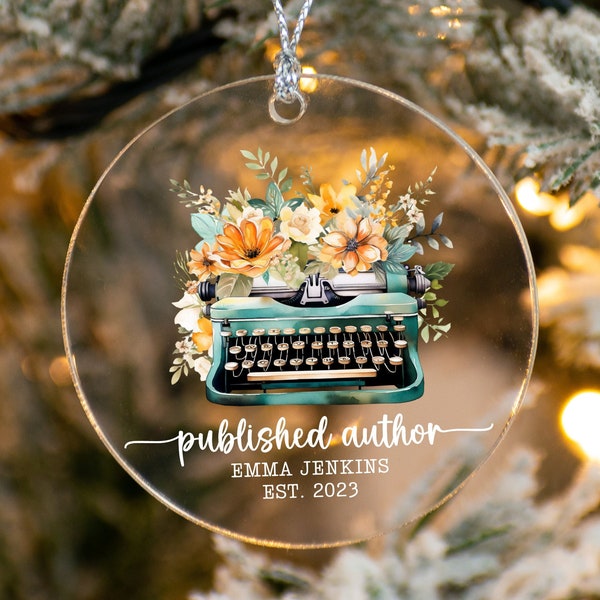 Custom author ornament, Published author ornament, Published author gift, Writer gift, Writer ornament, new author,future bestselling author