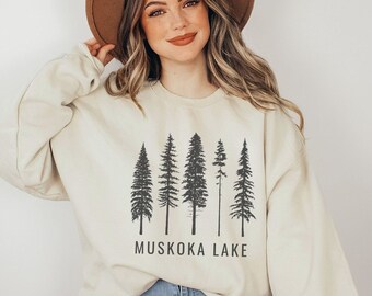 Custom Lake Pine Trees Sweatshirt, Personalized Lake Sweatshirt, Pine tree Sweatshirt, Custom Lake Sweatshirt, Lake Life Crewneck, Lake Gift