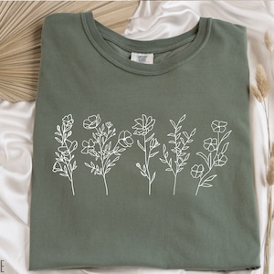 Wildflower Comfort Colors Tshirt, Wild Flowers Shirt, Floral Tshirt ...