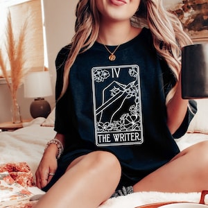 Writer T-shirt, Author Shirt, Author T-Shirt, The Writer Tarot Card, Fantasy Author, Gift for Author, Writing Shirt, Tarot Card Shirt