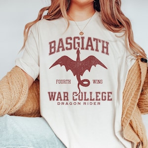 Fourth Wing Shirt OFFICIALLY LICENSED, Basgiath War College Shirt, Fourth Wing Dragon Rider, Fantasy reader, Bookish Merch, Rebecca Yarros