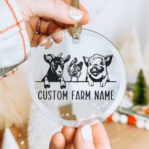 Custom Farm name ornament, Custom Farm ornament, Personalized Farm ornament, Farm Ornament Christmas, Farm Animal lover Gift, Farmer Gift