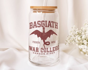 Fourth Wing Tumbler Glass Cup (OFFICIALLY LICENSED), Fourth Wing Mug, Fourth Wing Merch, Iron Flame Tumbler, Fourth Wing Iced Coffee Cup