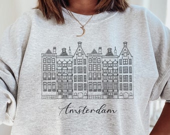Amsterdam Sweatshirt, Amsterdam Travel, Netherlands Shirt, Amsterdam Sweater, Comfy Womens Sweater, Travel Crewneck, Netherlands Sweater