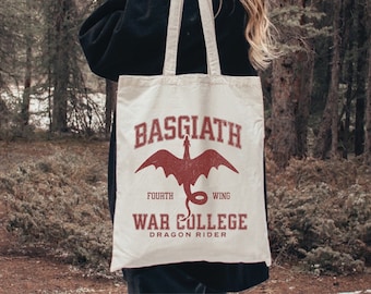 Fourth Wing Tote Bag (OFFICIALLY LICENSED) Basgiath War College Tote Bag, Fourth Wing Merch, Iron Flame tote bag, Iron flame gift, Xaden