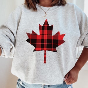 Canada Sweater, Proud Canadian, Canadian Sweater, Plaid Sweater, Canada Day, Womens Canadian, Maple Leaf Sweatshirt