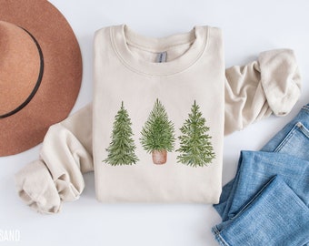 Christmas Tree Sweatshirt, Christmas Sweatshirt, Evergreen Tree Sweatshirt, Christmas Crewneck, Christmas Sweater, Winter Sweatshirt, Trees