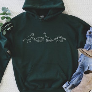 Dinosaurier Hoodie, Dinosaurier Sweatshirt, Dino Familie, Dino, T-rex, Longneck Dino, Stegosaurus, Süßer Dinosaurier Hoodie