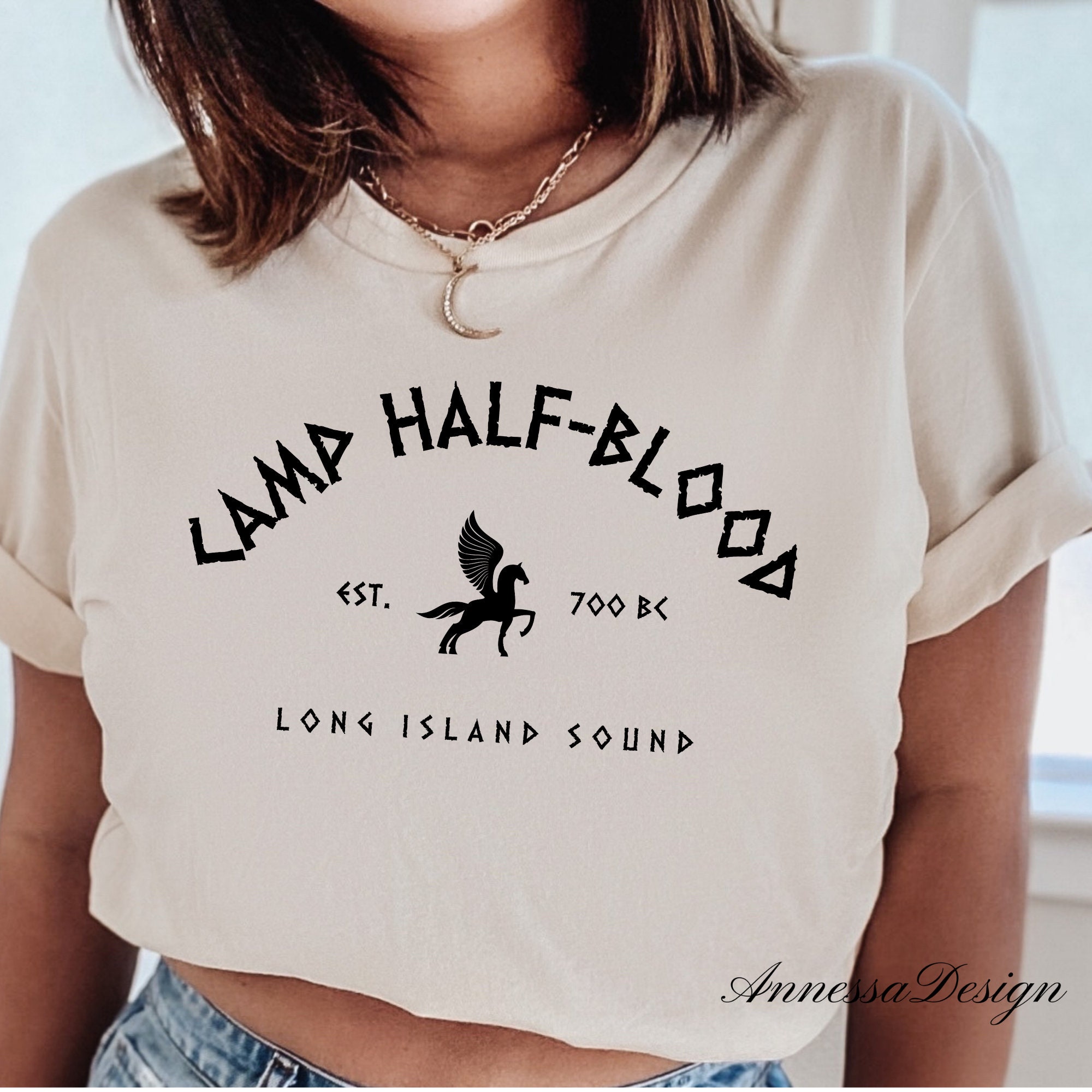 CAMP HALF-BLOOD Official Women's Long Island Sound Percy Jackson T-Shirt  Small