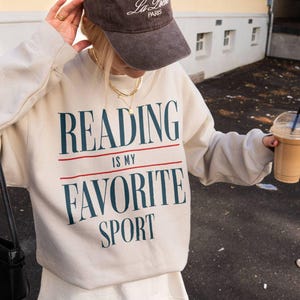 Reading is my favorite sport Sweatshirt, Vintage Reading Sweatshirt, Book lover gift, Bookish shirt, Bookworm, Reader Gift, Book crewneck