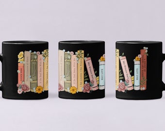 Custom Book Shelf Mug, Custom Book Name Shelf, Author Mug, Personalized Book Mug, Books and tea mug, Book club gift, Custom book club mug