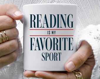 Reading is my favorite sport Mug, Book Lover Mug, Book Mug, Reading Mug, Bookish Gift for Readers, Bookworm Gift, Book Club Gift, Librarian