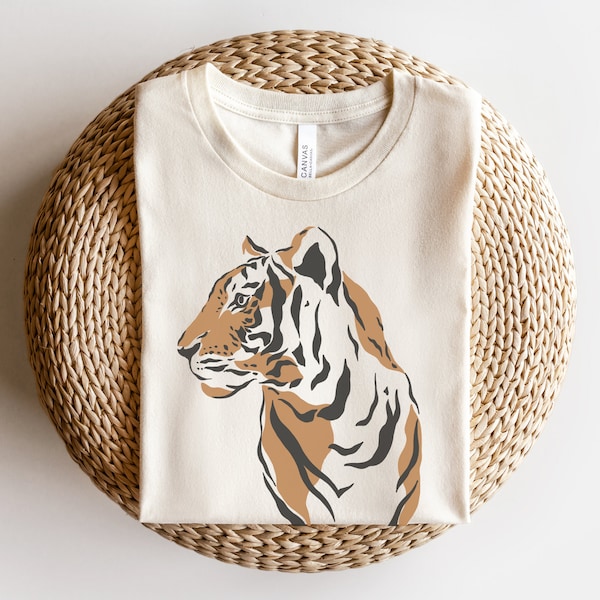 Tiger T-shirt, Watercolor Tiger Shirt, Boho Tiger, Boho Oversized Shirt, Gift for Tiger Lover, Wild T-shirt, Boho Jungle, Tiger Graphic