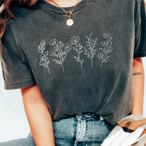 Wildflower Comfort Colors Tshirt, Wild Flowers Shirt, Floral Tshirt ...