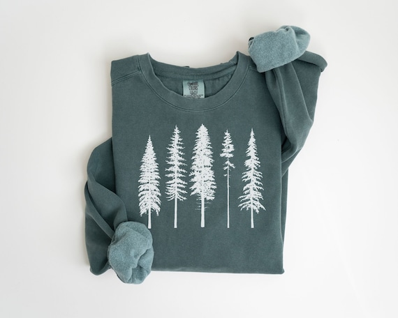 Pine Tree Comfort Colors Sweatshirt, Pine tree Sweater, Forest sweatshirt, Nature Lover, Hiking Sweatshirt, Camping Sweatshirt, Nature Gifts
