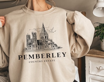 Pemberley Sweatshirt, Prejudice Hoodie, Jane Austen, Pride and Prejudice, Jane Austen Gifts, Bookish Gift, Mr Darcy, Elizabeth Bennet