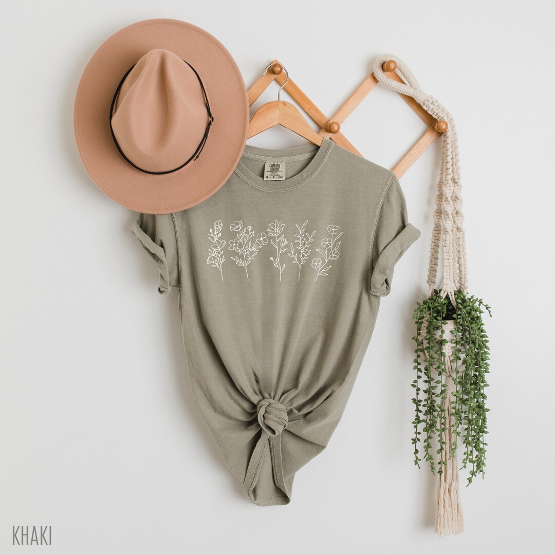 Flower Comfort Colors Tshirt, Wild Flowers Shirt, Floral Tshirt, Flower ...