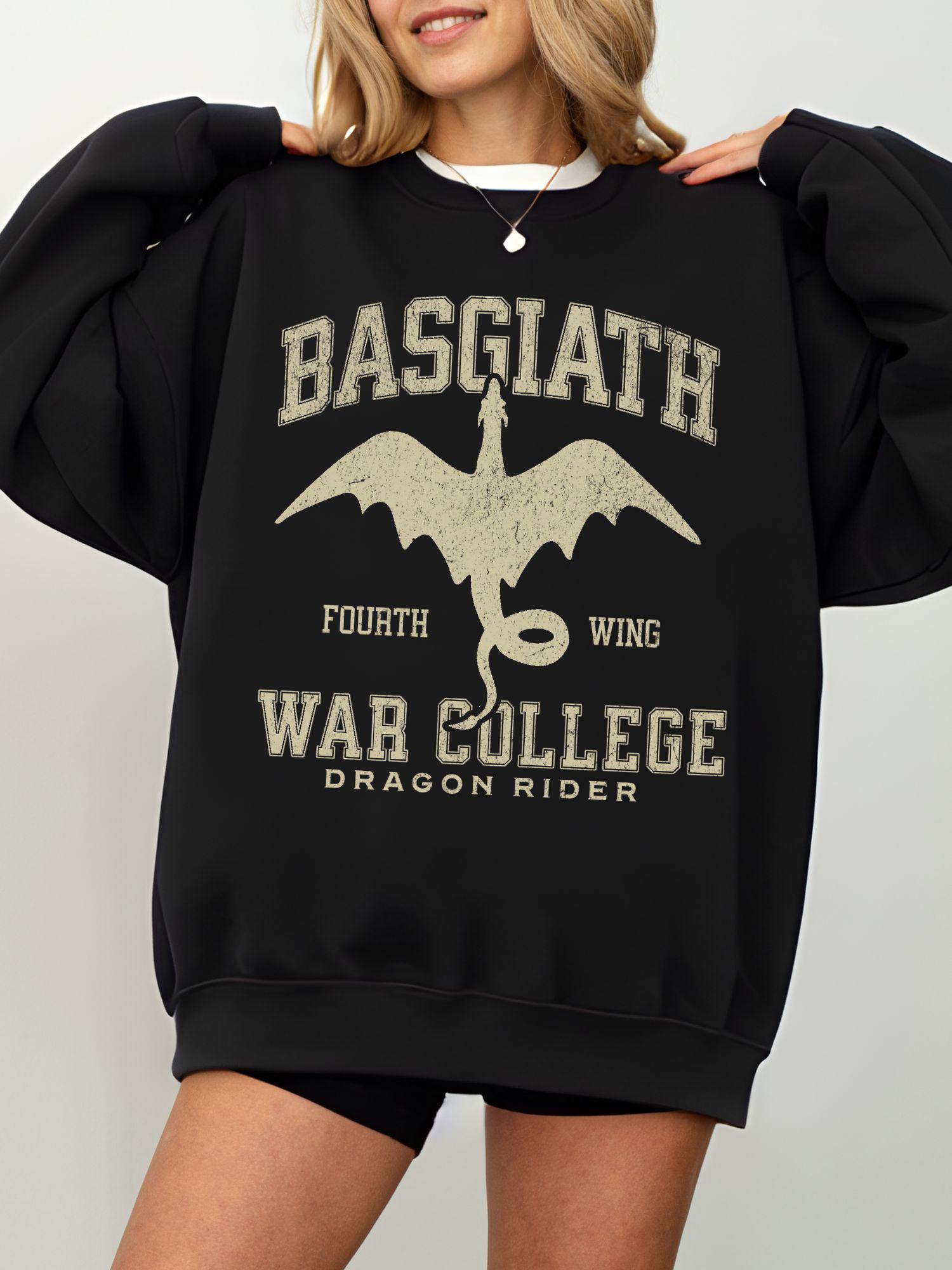 TJYES Basgiath War College Fourth Wing Sweatshirt Fantasie stijl Dragon Ride Sweatshirt Vrouwen Pullover Sweatshirts (Groen, S