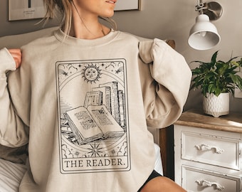 Reader Tarot Sweatshirt, Tarot Card Sweatshirt, Bookish sweater, Tarot Sweater, Booklover gift, Tarot Reader Sweater, Bookish Sweatshirt,