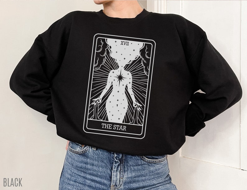 Custom Tarot cards Sweatshirt, Tarot Sweater, Major Arcana Shirt, Celestial Tarot Sweatshirt, The Sun Sweater, Tarot Card Gift, Personalize image 6