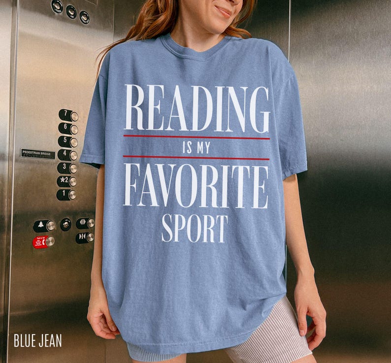 Reading is My Favorite Sport Comfort Colors Shirt, Reading Tshirt, Bookish Gift, Vintage Reading Tshirt, Book lover gift, Funny book tee image 4