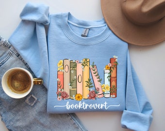 Booktrovert Sweatshirt, Bookworm Sweatshirt, Reading Sweater, Book lover gift, Gift for reader, Librarian Sweatshirt, Teacher Crewneck