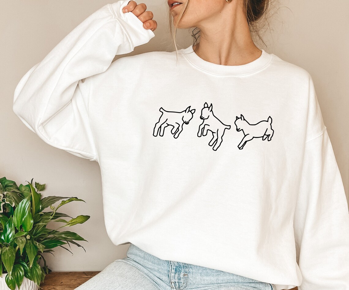 Sheep Goat Print Pattern Women's Sweatshirt