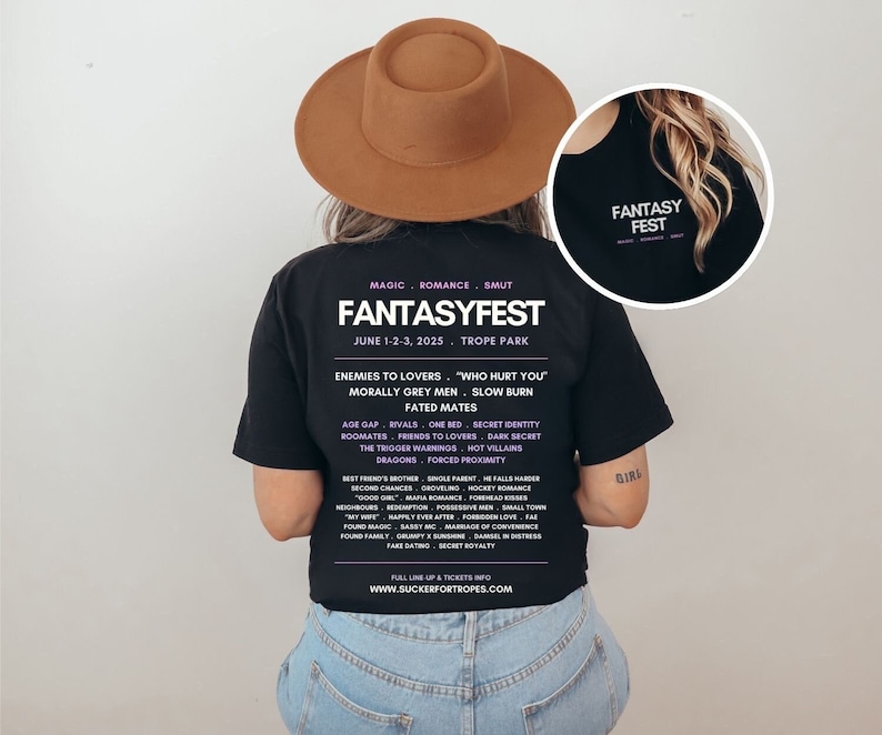 Fantasyfest lineup Shirt, Romantasy Shirt, Book tropes Shirt, Fantasy Reader Gift, Smut shirt, Dark Romance Reader, Booklover, Bookish Shirt image 1