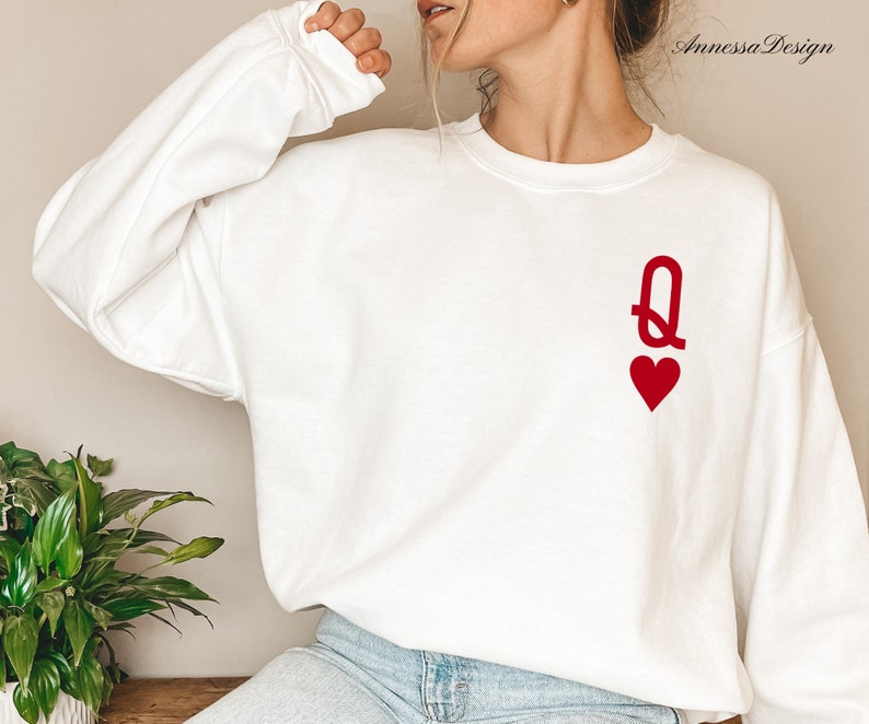 Queen of Hearts Sweatshirt Queen of Hearts Crewneck Red - Etsy