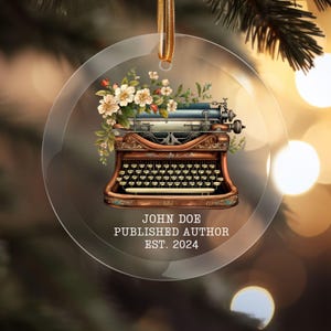 Custom author ornament, Published author ornament, Published author gift, Writer gift, Writer ornament, new author,future bestselling author