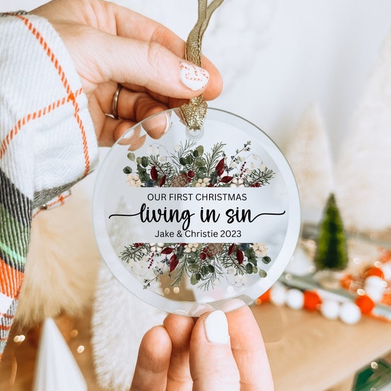 Funny Custom Living Together Ornament Living in Sin Ornament